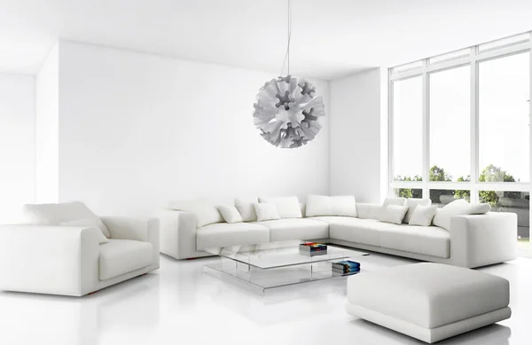 Modern helder interieur 3d rendering illustratie — Stockfoto