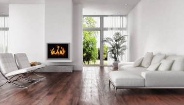 modern parlak iç mekan 3D resimleme