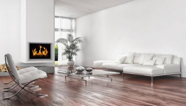 modern parlak iç mekan 3D resimleme