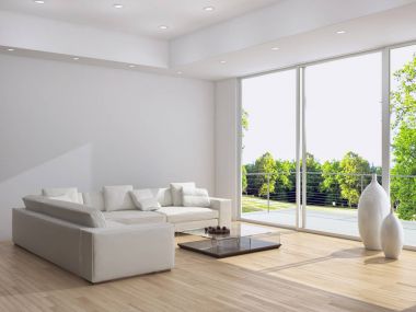 modern parlak iç mekan 3D resimleme