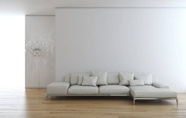 modern parlak iç mekan 3D resimleme