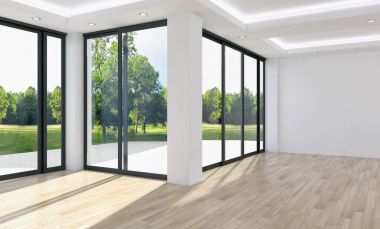 modern parlak iç mekan 3D resimleme