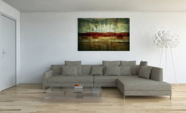 modern parlak iç mekan 3D resimleme