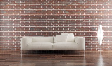 modern parlak iç mekan 3D resimleme