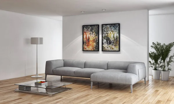 Moderno interiores brilhantes 3d renderização ilustração — Fotografia de Stock