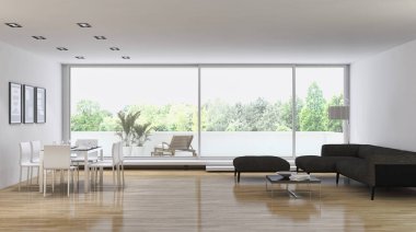 modern parlak iç mekan 3D resimleme