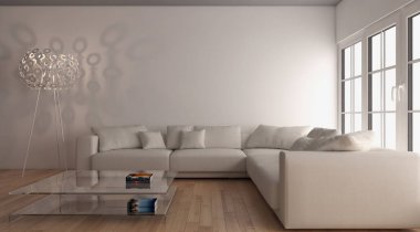 modern parlak iç mekan 3D resimleme