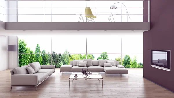 Modern helder interieur 3d rendering illustratie — Stockfoto