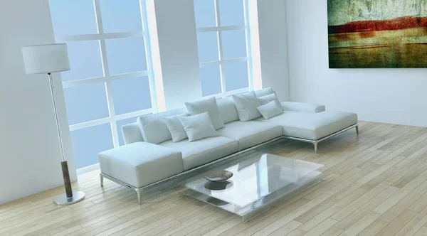 Moderno luminoso interni 3d rendering illustrazione — Foto Stock
