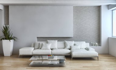 modern parlak iç mekan 3D resimleme