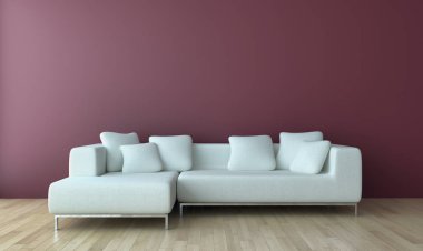 modern parlak iç mekan 3D resimleme