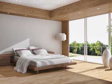 modern parlak iç mekan 3D resimleme