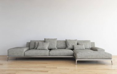 modern parlak iç mekan 3D resimleme