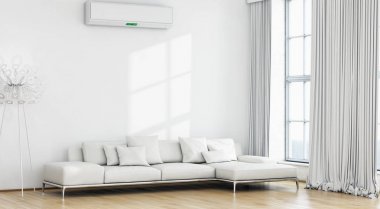 modern parlak iç mekan 3D resimleme