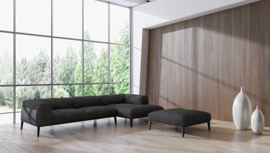 modern parlak iç mekan 3D resimleme