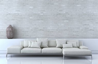 modern parlak iç mekan 3D resimleme