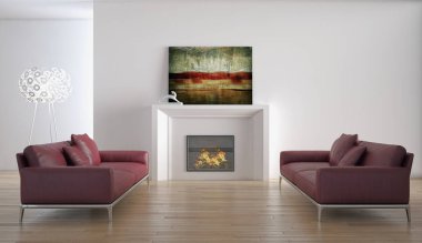 modern parlak iç mekan 3D resimleme