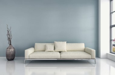 modern parlak iç mekan 3D resimleme