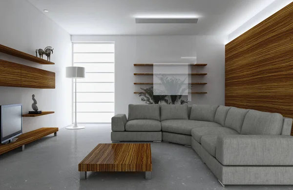 Ilustrasi render 3d interior terang modern — Stok Foto