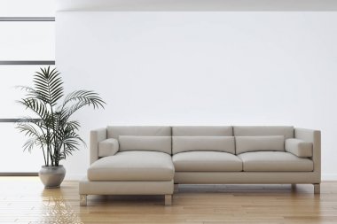 modern parlak iç mekan 3D resimleme