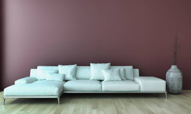 modern parlak iç mekan 3D resimleme