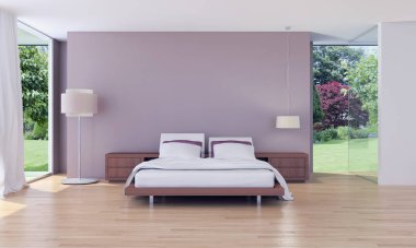 modern parlak iç mekan 3D resimleme