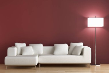 modern parlak iç mekan 3D resimleme