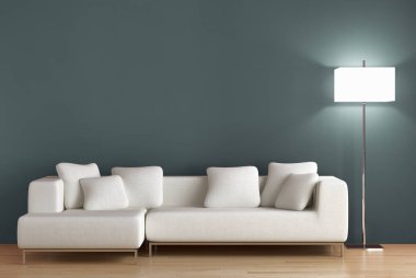 modern parlak iç mekan 3D resimleme