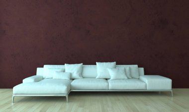 modern parlak iç mekan 3D resimleme