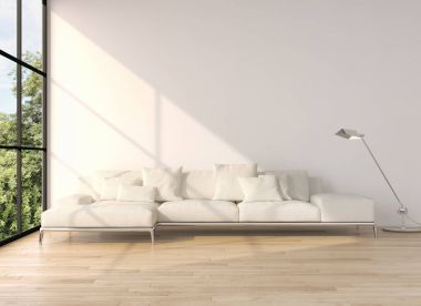 modern parlak iç mekan 3D resimleme