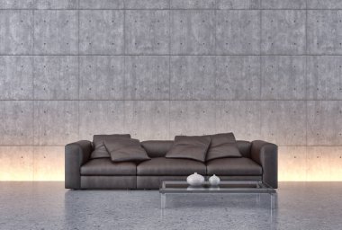 modern parlak iç mekan 3D resimleme