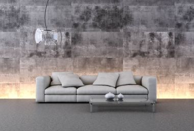 modern parlak iç mekan 3D resimleme