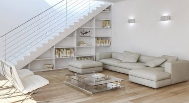 modern parlak iç mekan 3D resimleme