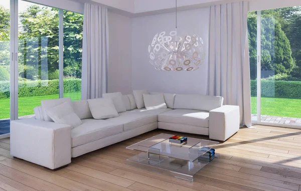 Modern helder interieur 3d rendering illustratie — Stockfoto