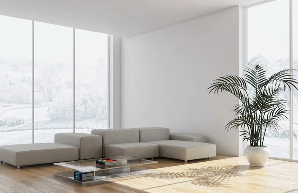 Modern helder interieur 3d rendering illustratie — Stockfoto