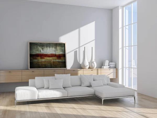 Modern helder interieur 3d rendering illustratie — Stockfoto