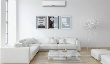 modern parlak iç mekan 3D resimleme