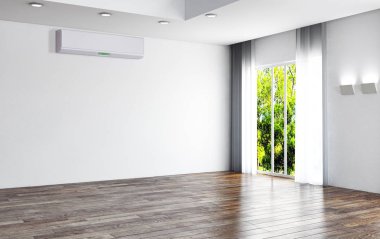 modern parlak iç mekan 3D resimleme