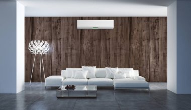 modern parlak iç mekan 3D resimleme