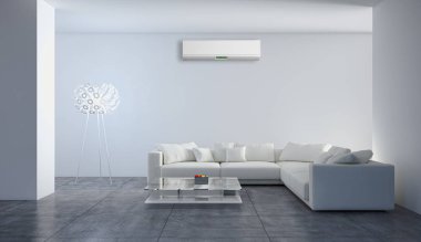 modern parlak iç mekan 3D resimleme