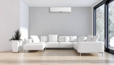 modern parlak iç mekan 3D resimleme