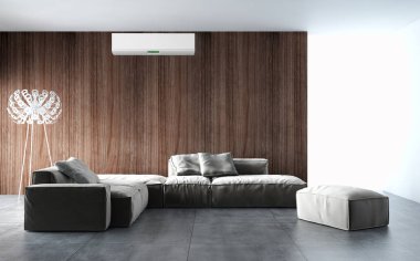 modern parlak iç mekan 3D resimleme