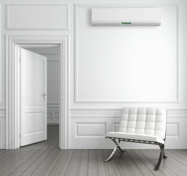 modern parlak iç mekan 3D resimleme