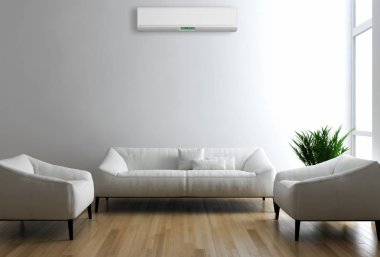 modern parlak iç mekan 3D resimleme