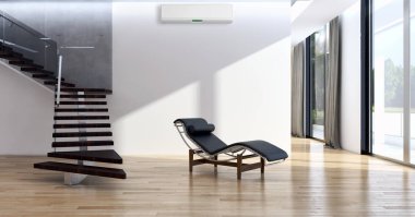 modern parlak iç mekan 3D resimleme