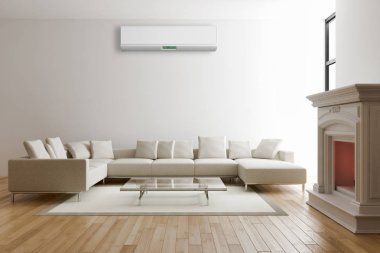 modern parlak iç mekan 3D resimleme