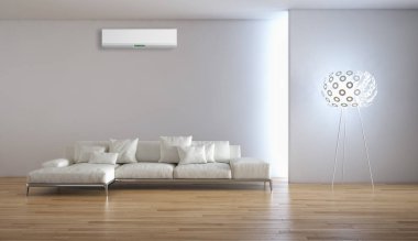 modern parlak iç mekan 3D resimleme