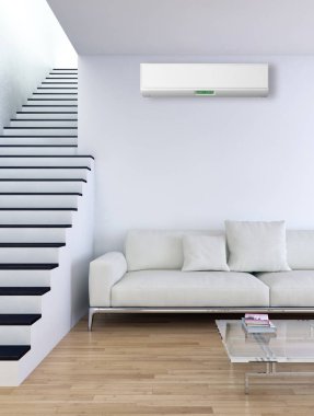 modern parlak iç mekan 3D resimleme