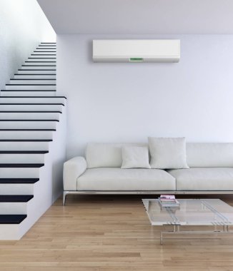 modern parlak iç mekan 3D resimleme