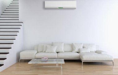 modern parlak iç mekan 3D resimleme